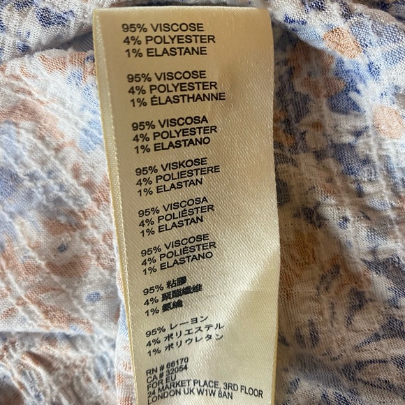 Anthropologie Maeve Blue Floral Tank/ Size Medium - Picture 7 of 9